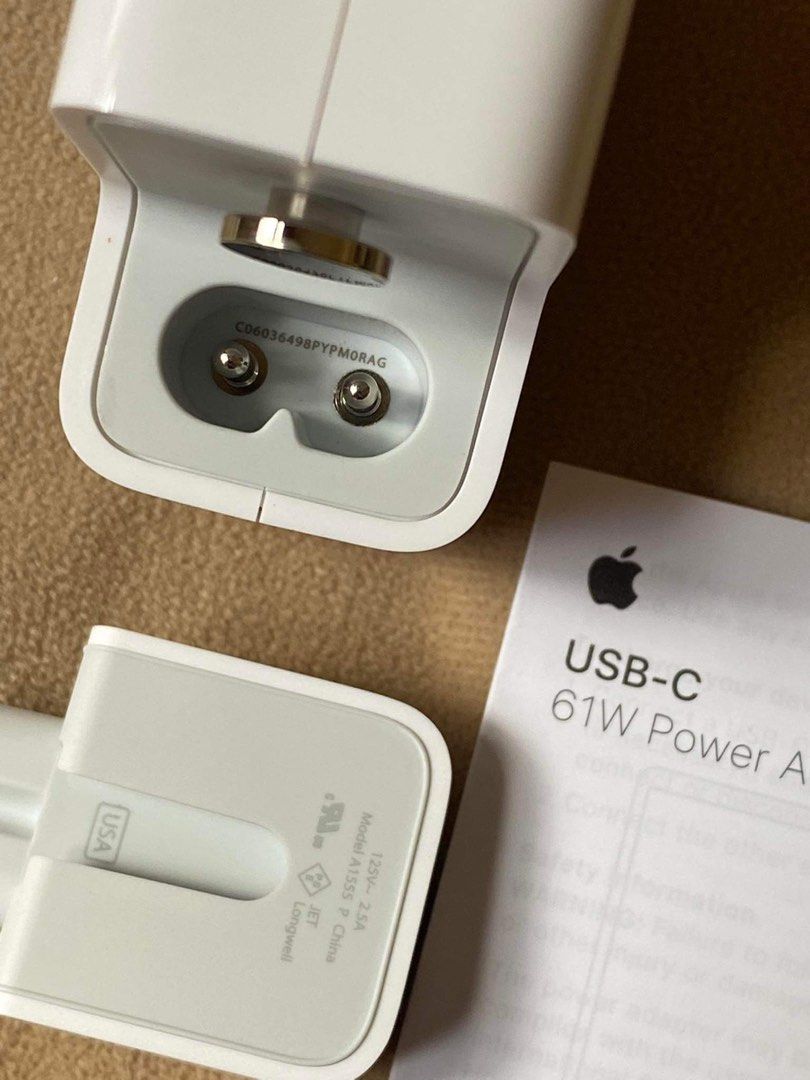 Apple type C 61w adapter (Category: Chargers & Cables) located in Davao. Submitted by akvtOS (Listing ID 1226508008, Image 1). Description: Like new cond.