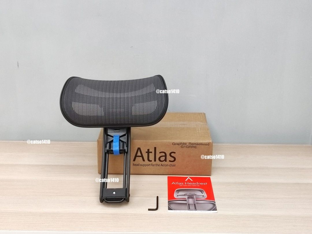 Atlas Headrests for Herman Miller Aeron Graphite, 傢俬＆家居, 傢俬, 椅子 Carousell