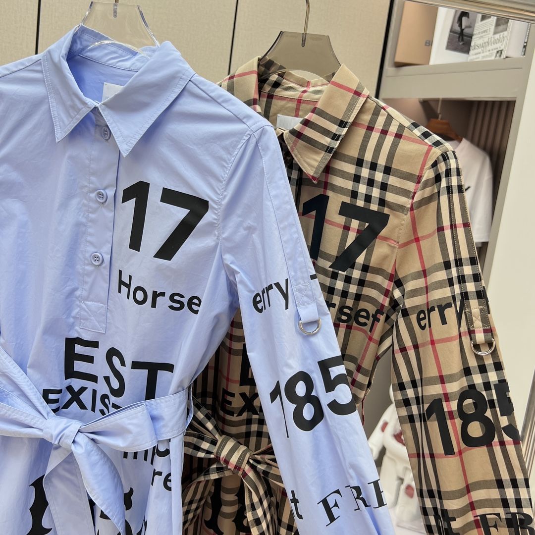 Authentic Burberry Graffiti Letter Print Cotton Shirt Dress Women s Fashion Dresses Sets Dresses on Carousell