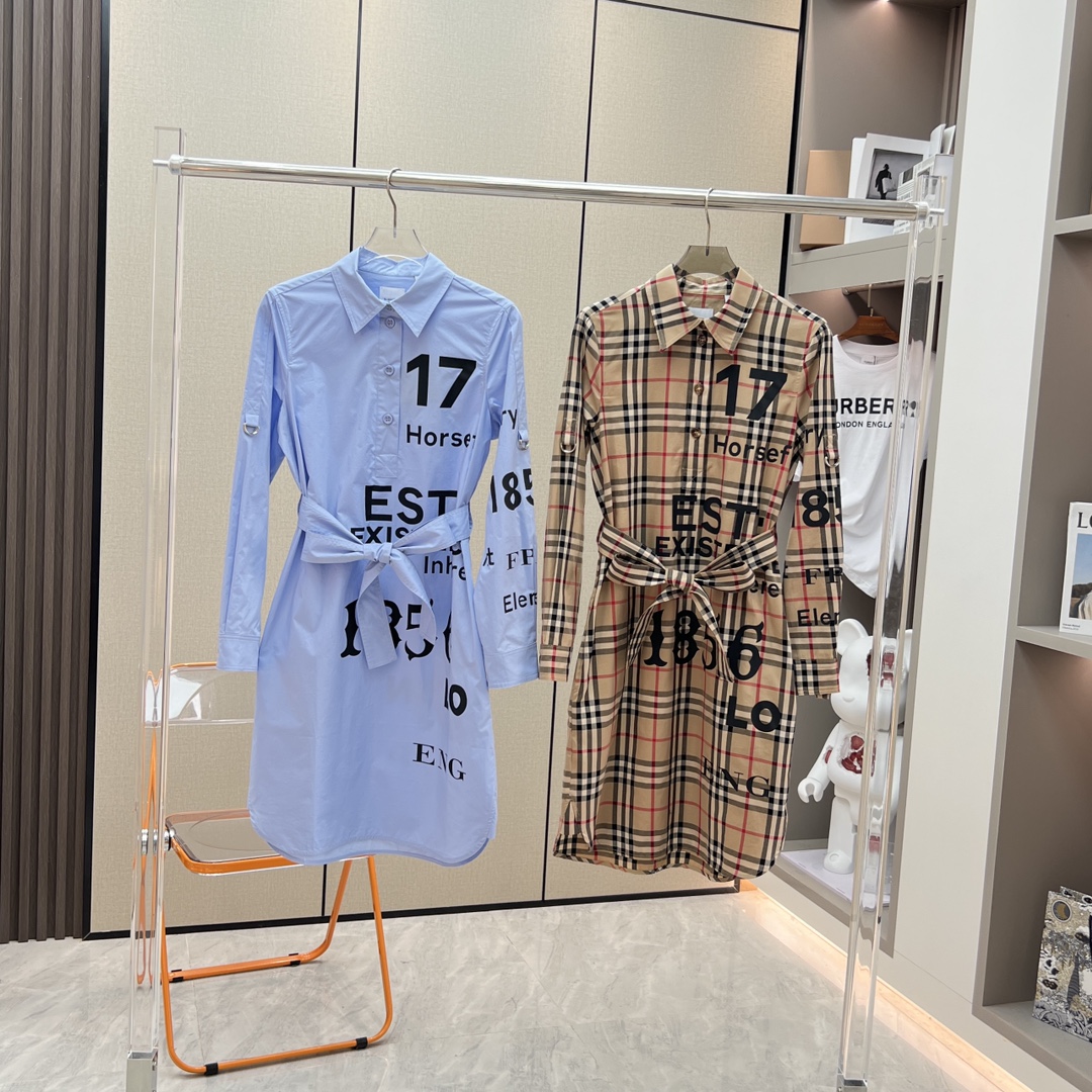 Authentic Burberry Graffiti Letter Print Cotton Shirt Dress Women s Fashion Dresses Sets Dresses on Carousell