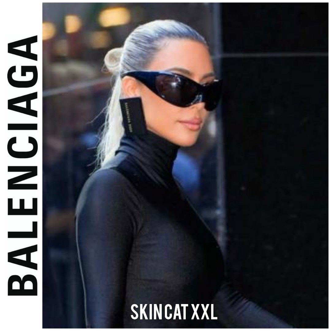 Balenciaga skin cat xxl sunglasses silver / black