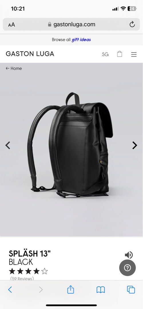 Black Backpack bag pack Gaston Luga 13 inch splash waterproof laptop