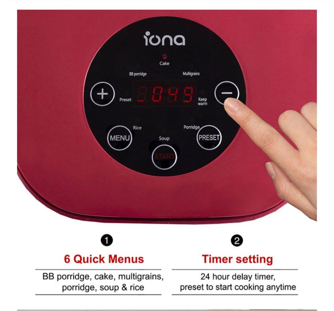 BNIB Iona Digital Rice Cooker with Timer, TV & Home Appliances, Kitchen