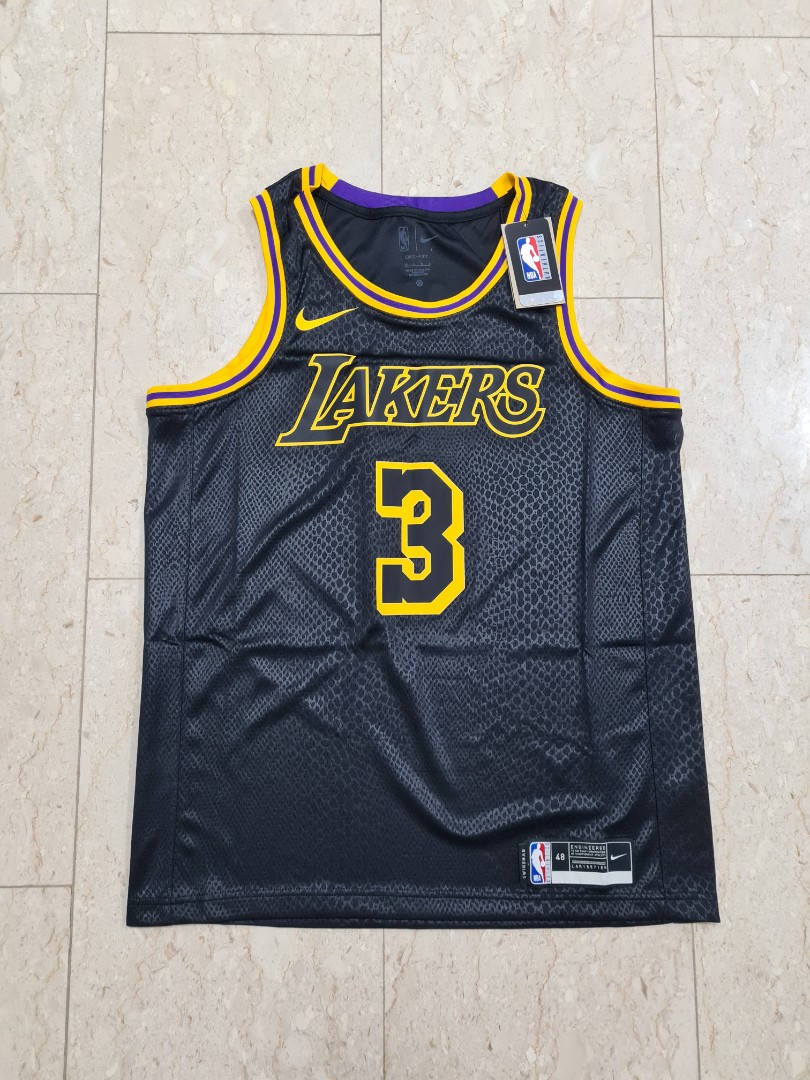 Nike Men's Los Angeles Lakers Anthony Davis #3 Purple Dri-Fit Swingman Jersey, Small