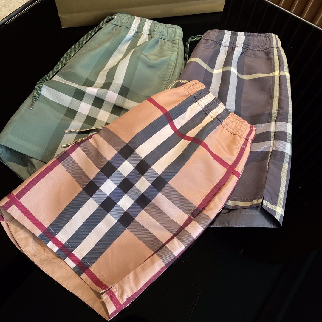 Burberry Check Print Drawstring Swim Shorts Men s Fashion