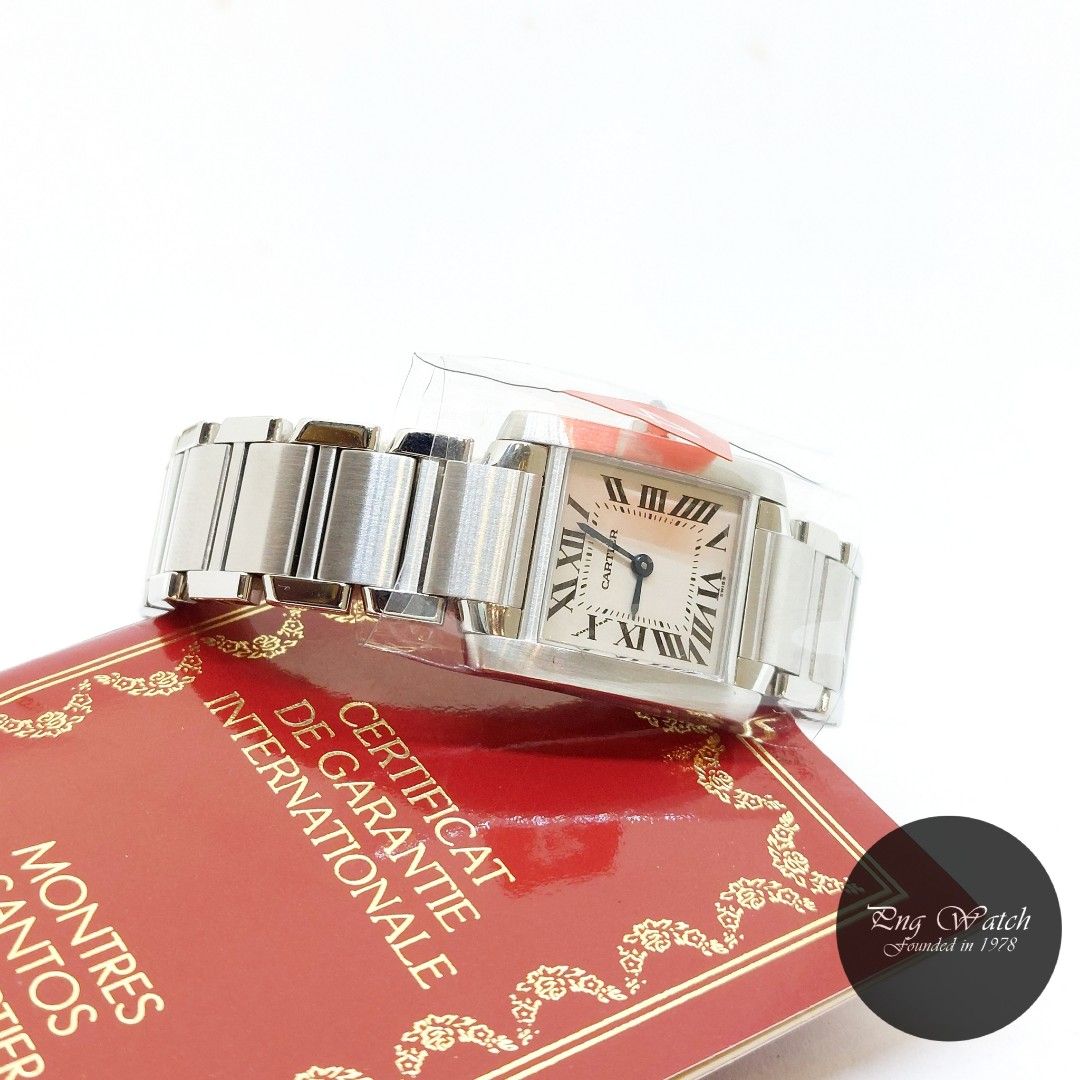 Cartier 20mm X 25mm Ivory Roman Dial Lady Sized Tank Francaise REF ...