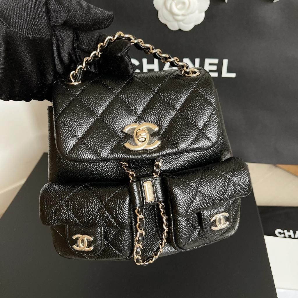 Chanel 23P Backpack Duma Black Caviar Small, Luxury, Bags & Wallets on