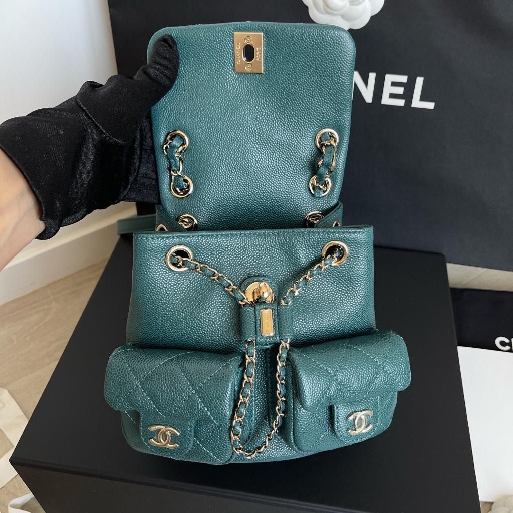 Chanel 23P Backpack Duma Green Caviar Small Luxury Bags Wallets on Carousell