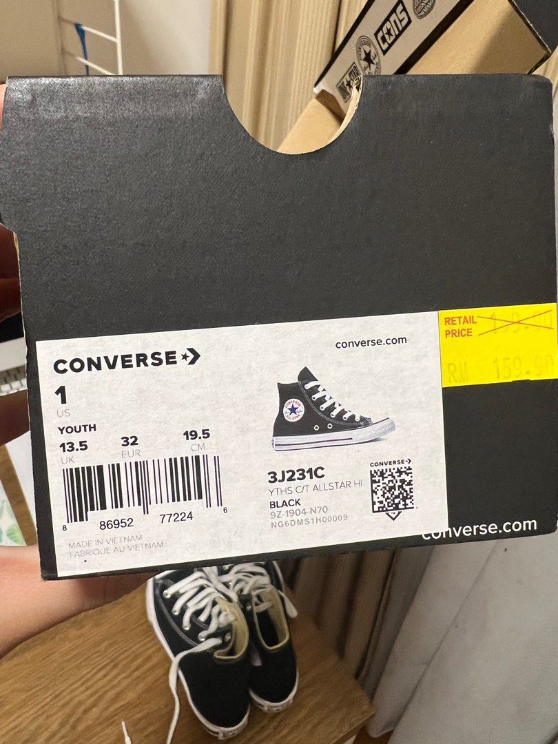 Black converse size 1 new arrivals