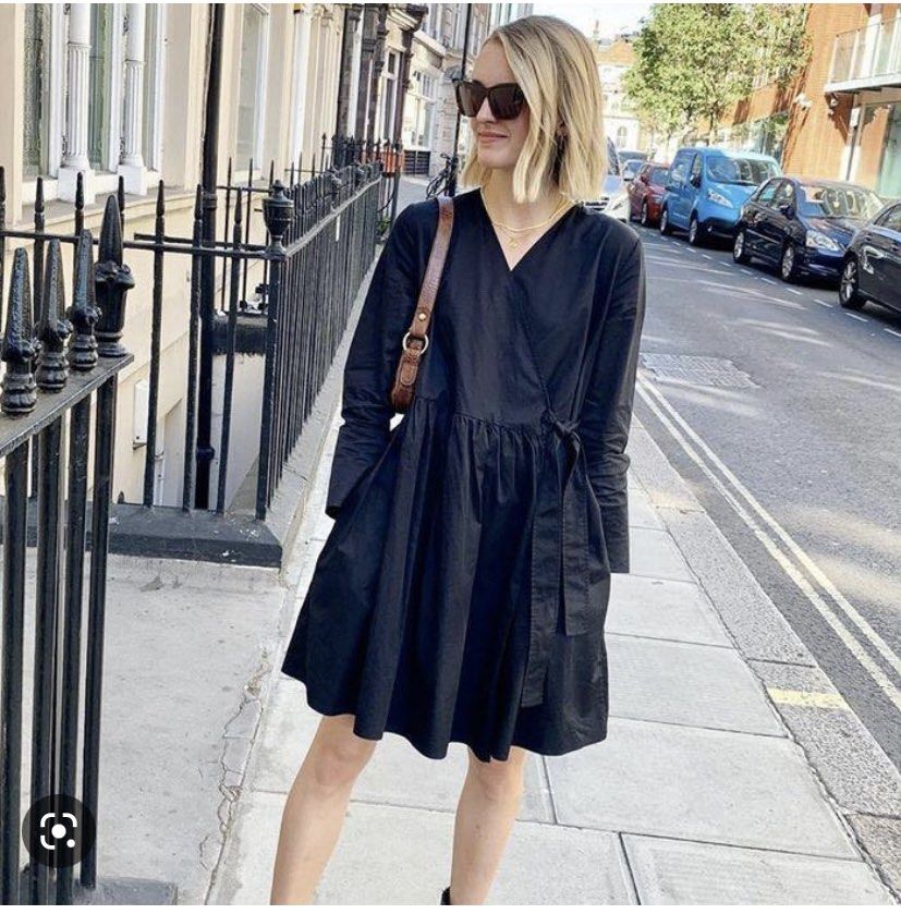 Cos black wrap dress outlet