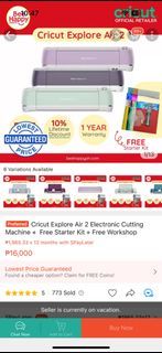 Cricut Explore Air 2 Electronic Cutting Machine +  Free Starter Kit + Free Workshop