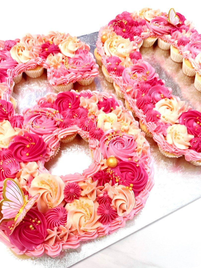 Cupcakes Number Cake, Food & Drinks, Homemade Bakes on Carousell