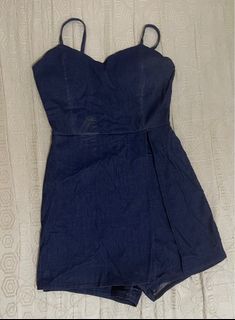 Denim Romper Skort (with Padding)
