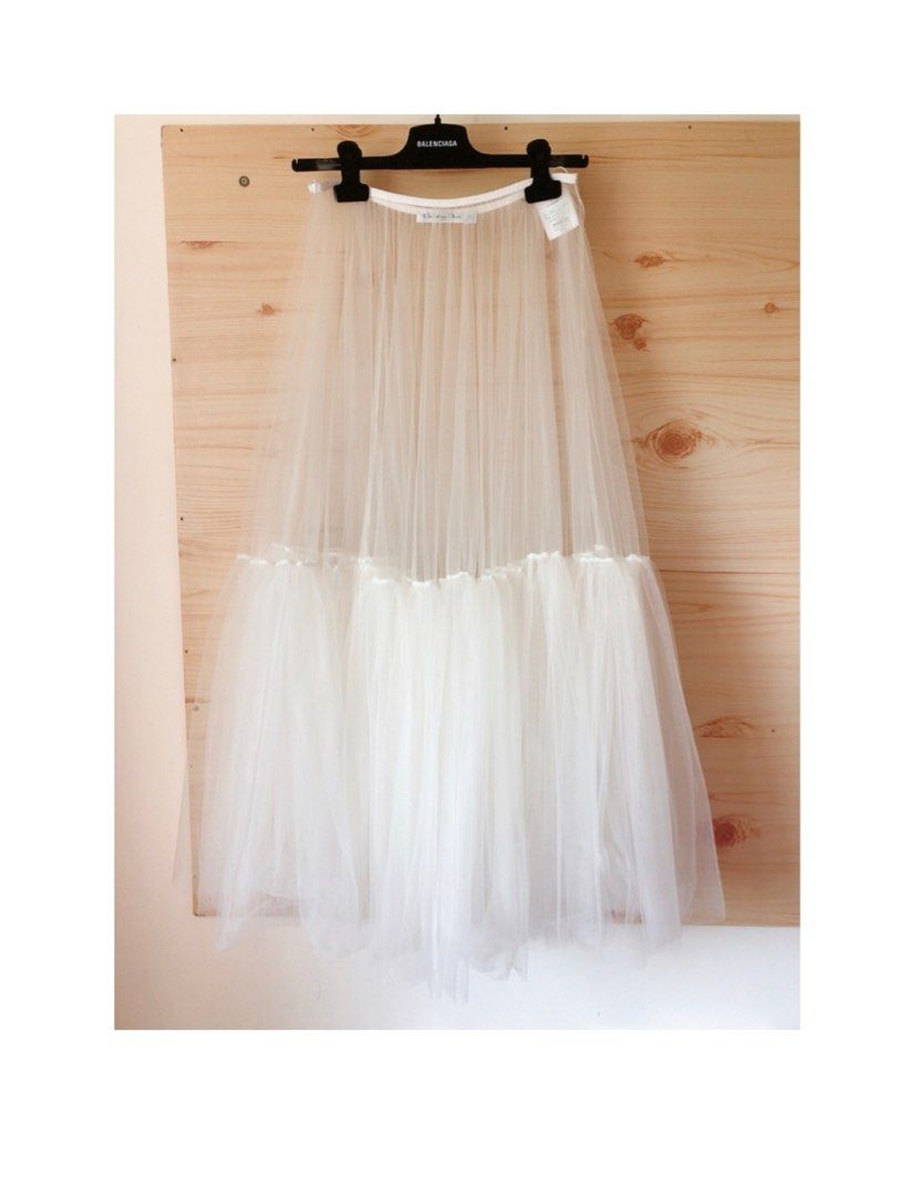 Dior white tulle skirt clearance