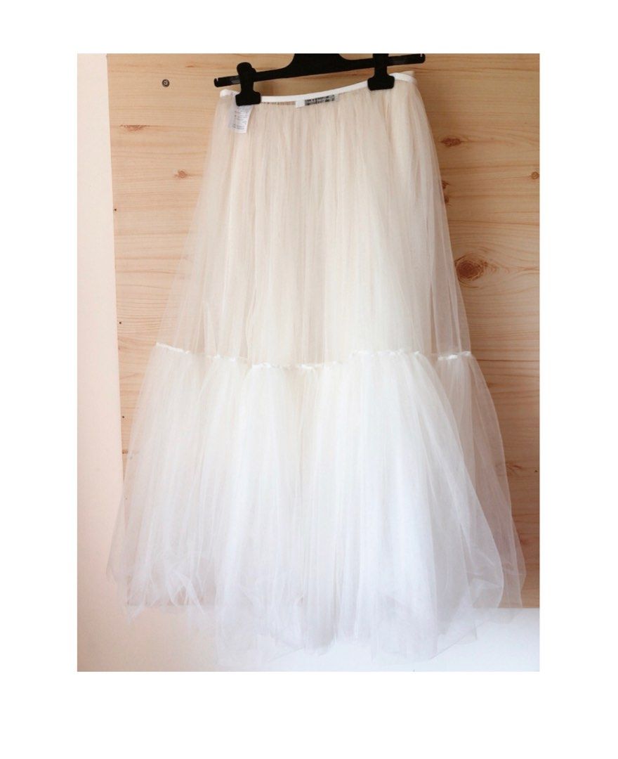 Dior White Tulle Skirt