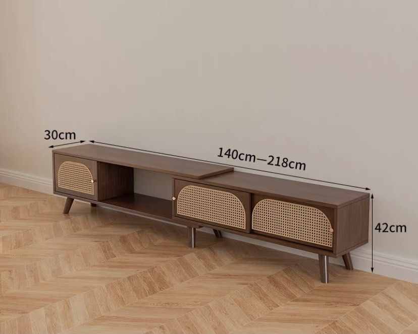 Extendable rattan tv console, Furniture & Home Living, Furniture, TV