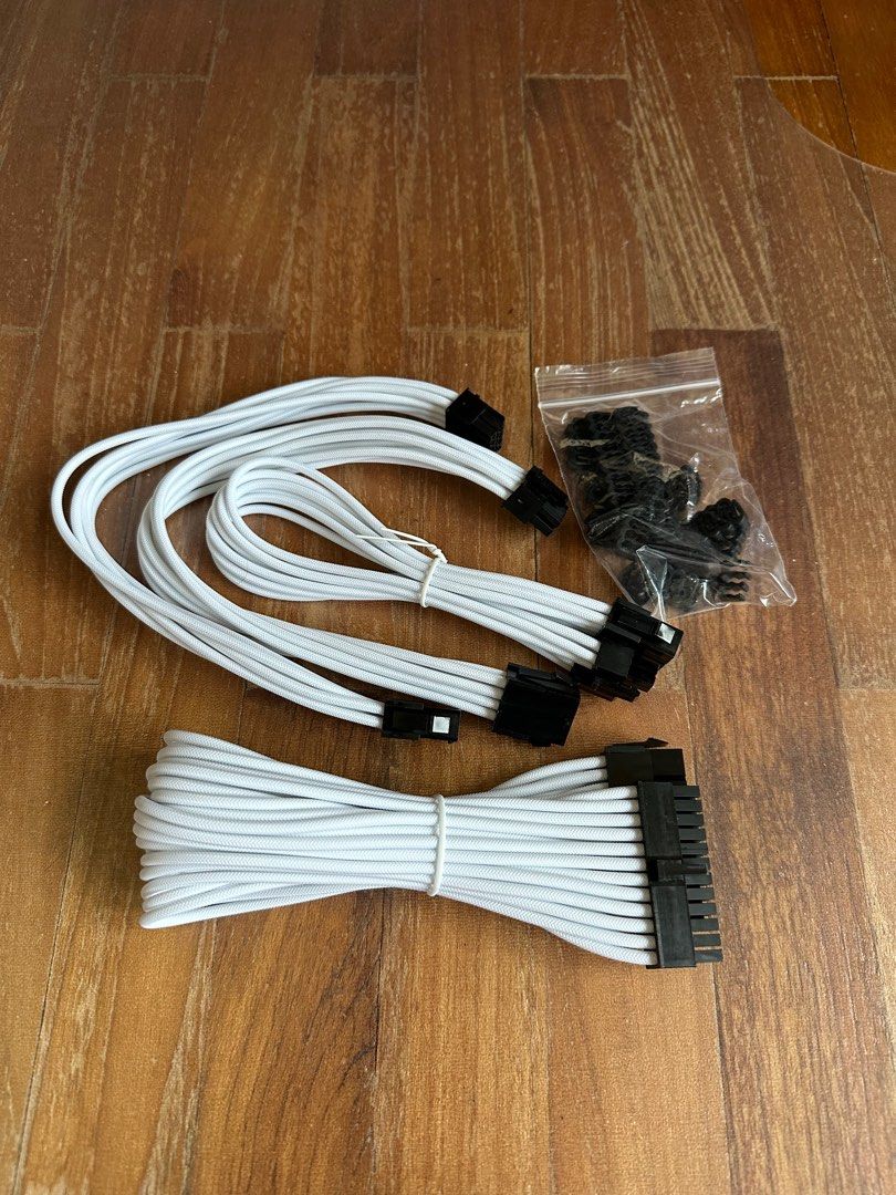 EZDIYFAB PSU Extension Cable Sleeved Custom Mod PC Power Supply Cable