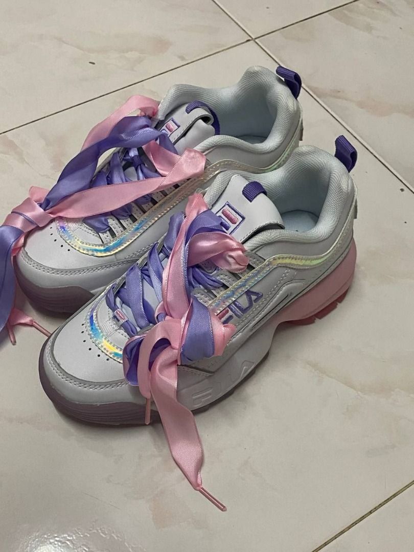 Pink and purple fila shoes shop