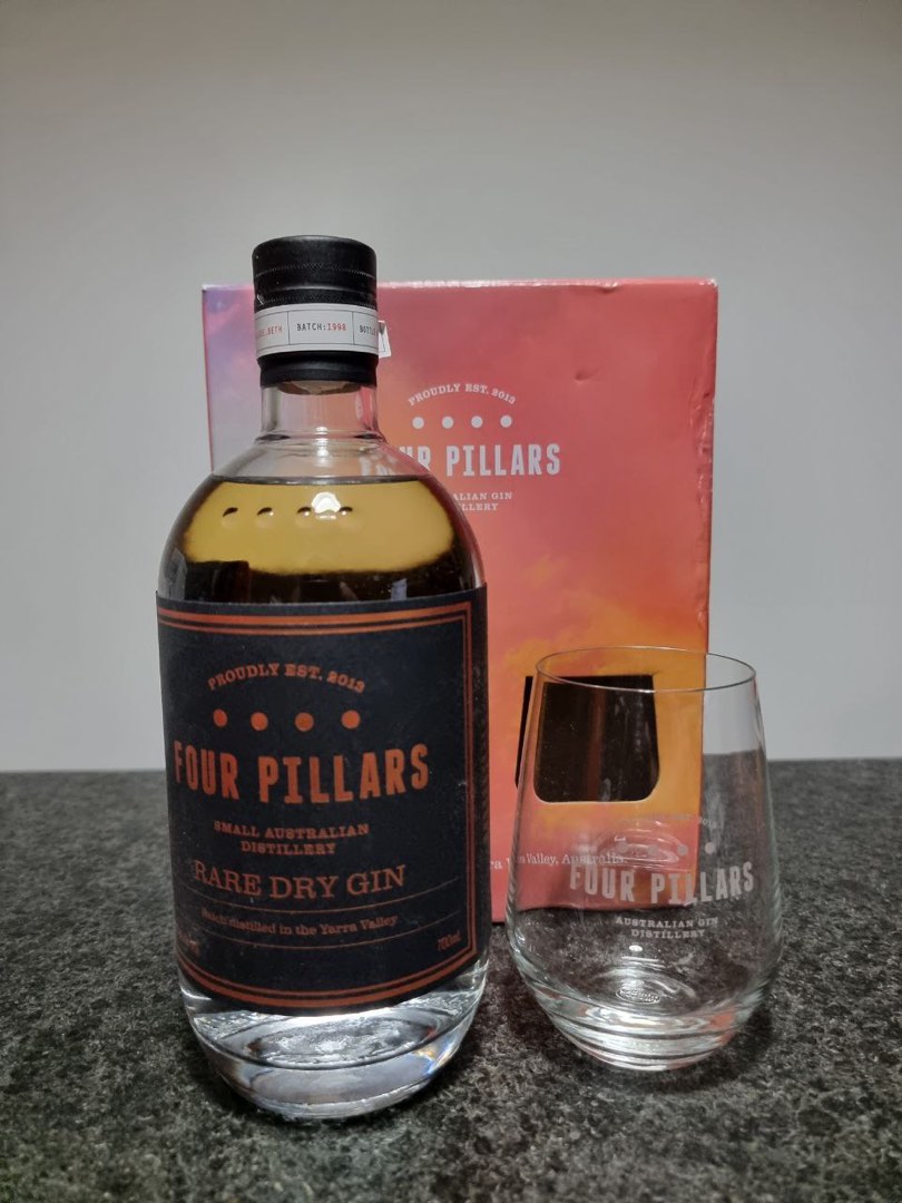 FOUR PILLARS RARE DRY GIN WITH BOX AND FREE GLASS (700ML), Food