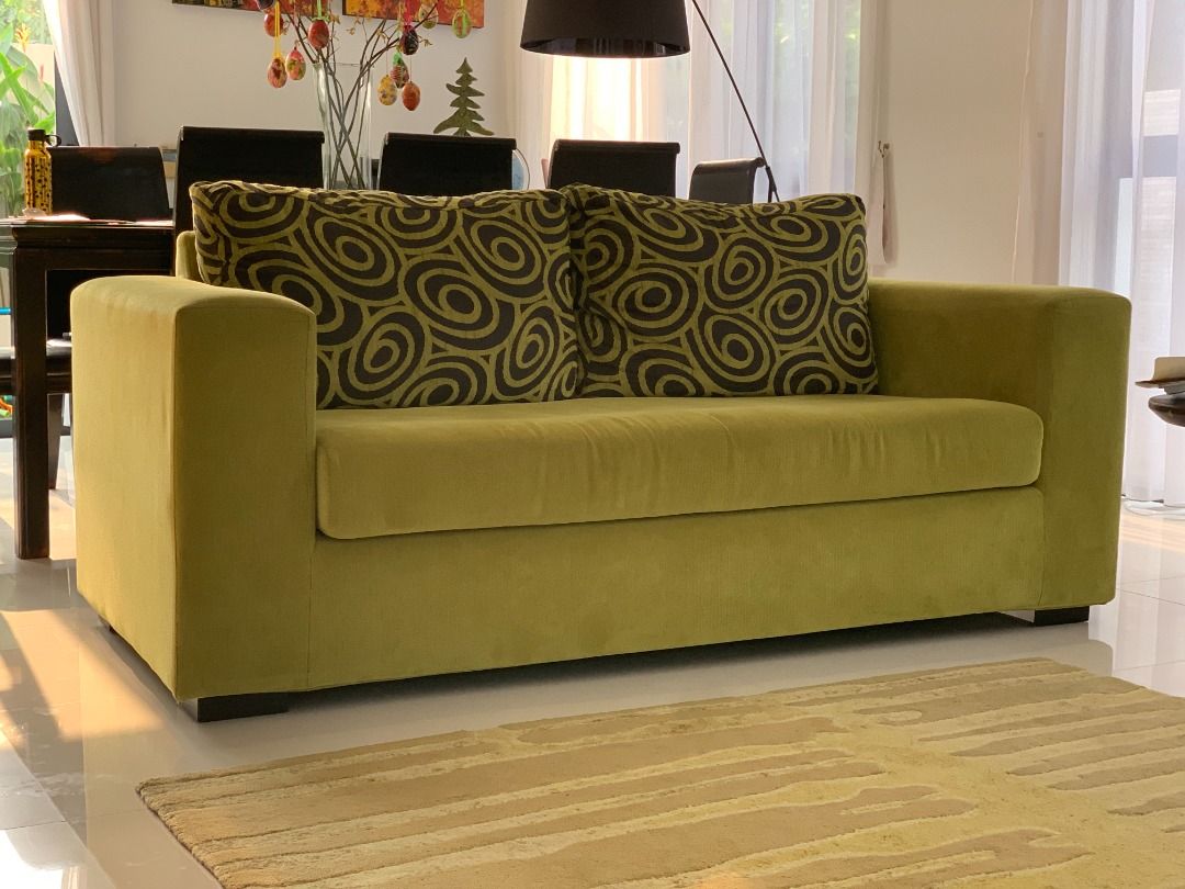 Green Living Room sofa set (2.5 seater + L shaped Right + footstool