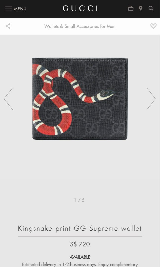 Gucci King Snake Long Wallet, Luxury, Bags & Wallets on Carousell