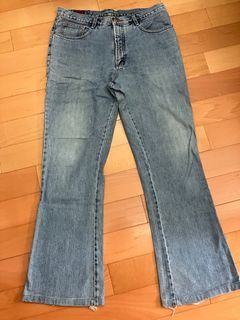 古著 復古 Hand foot 牛仔褲 長褲 單寧 丹寧 淺色 刷色 直筒 微喇叭 clean fit 靴型褲 Boots cut