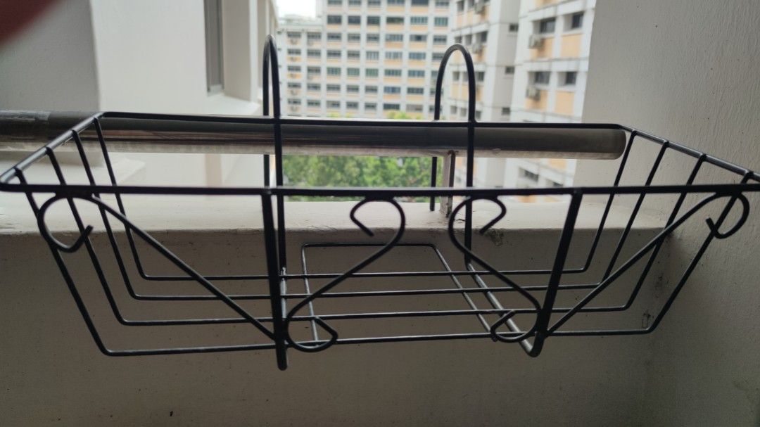 Hanging plant rack (FOC 2 plastic garden pots), Furniture & Home Living