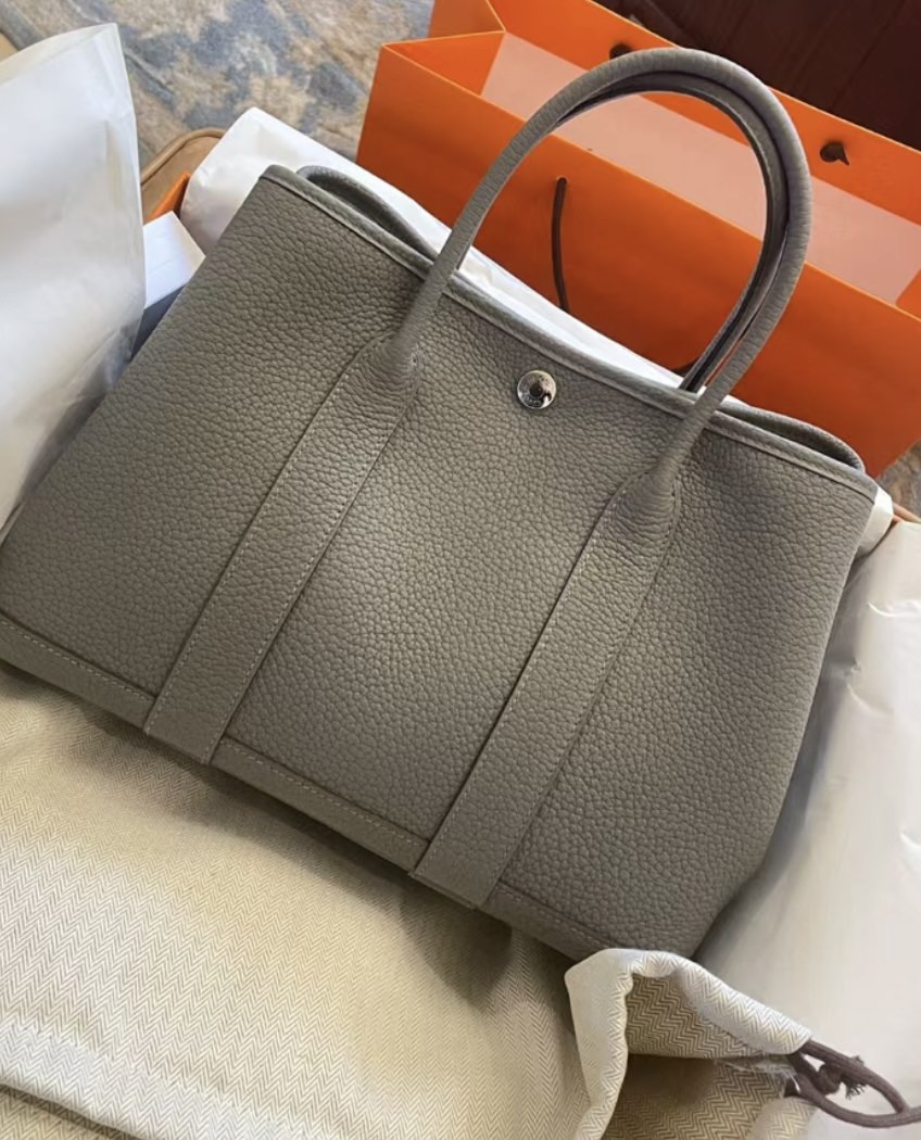 🦄💖 Hermes Garden Party 30 (Benton/Gris Meyer) (Non-nego), Luxury, Bags &  Wallets on Carousell