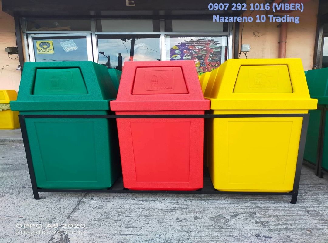 Hooded bin trash bin supplier 605, Furniture & Home Living, Cleaning