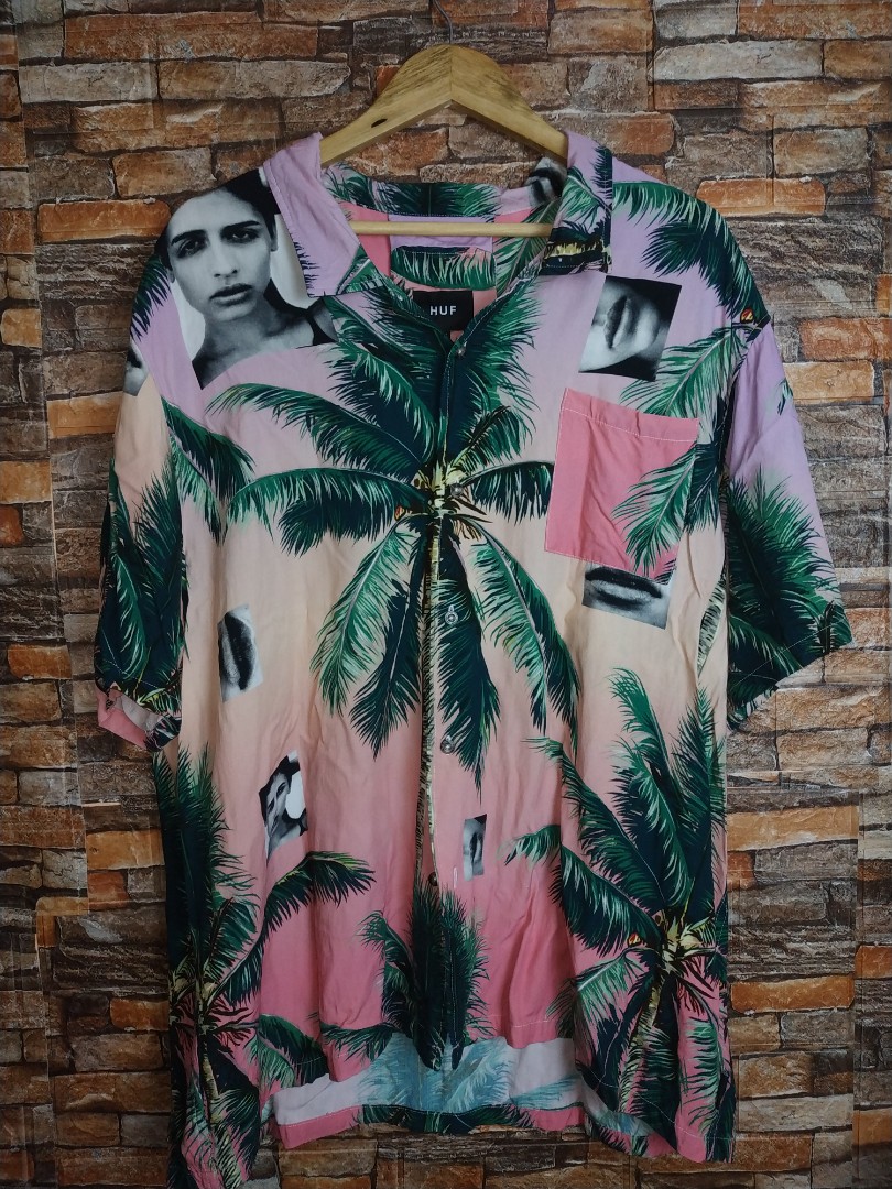 HUF molly resort button up all over print shirt oversized Men s