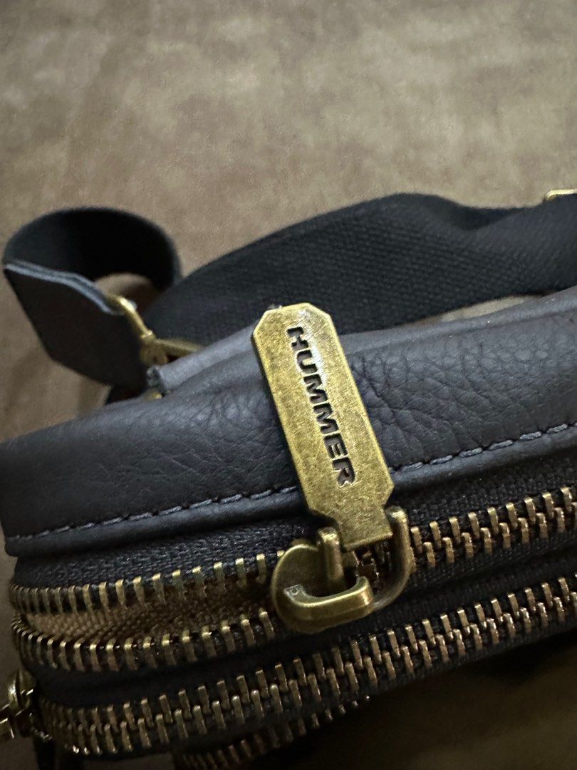 Hummer leather sling bag top