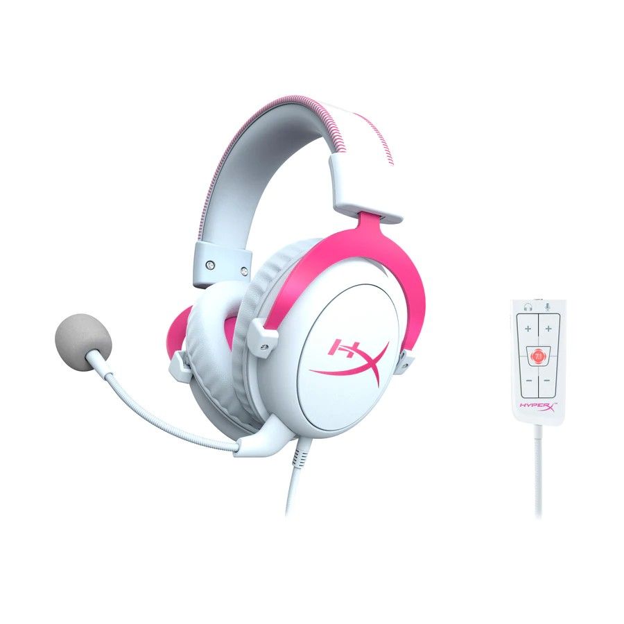 HYPERX CLOUD II GAMING HEADSET FOR PC/ PS5/ PS4 (PINK WHITE) (Category: Headphones & Headsets) located in San Juan City. Submitted by blueswitchpc (Listing ID 1167032102, Image 2). Description: HYPERX CLOUD II GAMING HEADSET FOR PC/ PS5/ PS4 (PINK WHITE). Cloud II - Gaming Headset ● Virtual 7.1 Surround Sound ● HyperX signature comfort ● Advanced audio control box ● Multi-platform compatibility Discounted Price for Bulk Orders‼️ Message us to pla