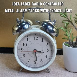 IDEA LABEL RADIO CONTROLLED METAL ALARM CLOCK WITH SNOOZE LIGHT