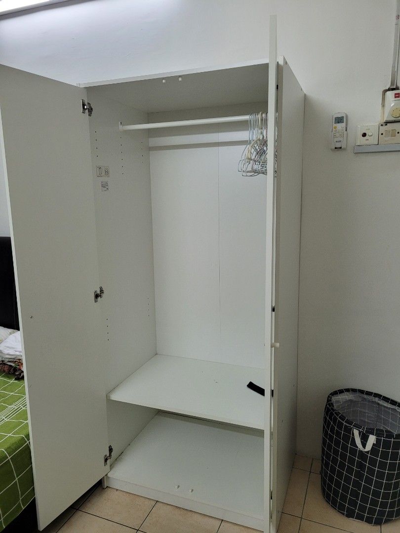 IKEA KLEPPSTAD Wardrobe with 2 doors white Furniture Home
