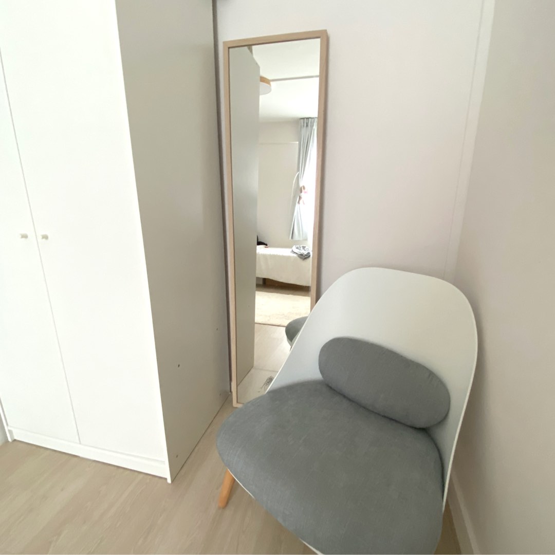 IKEA Long Standing Mirror Light Wooden Frame, Furniture & Home Living