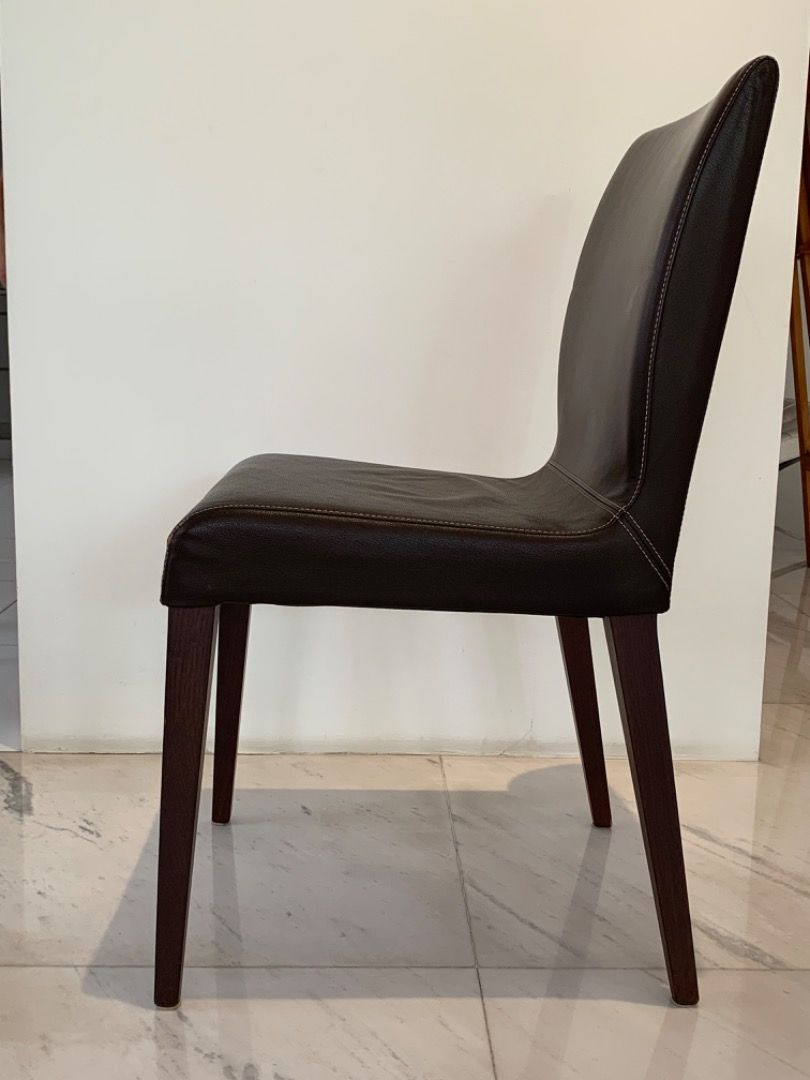 Italian leather dining chairs (x8)., Furniture & Home Living, Furniture
