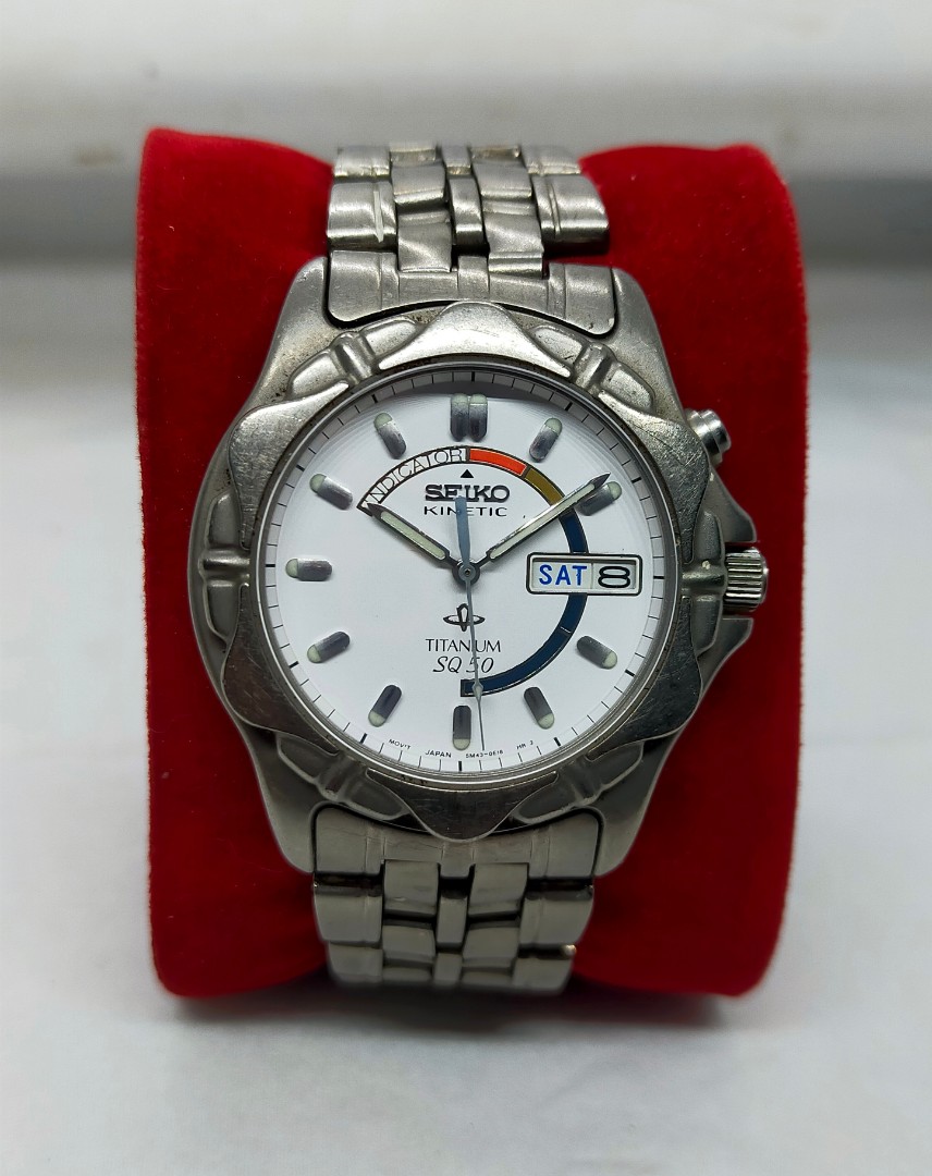 Jam Tangan Seiko Kinetic Titanium SQ 50 Full Original Japan