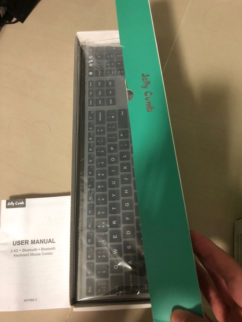 Jelly Comb Wireless Keyboard and Mouse, Full Size Ultra Slim 2.4GHz