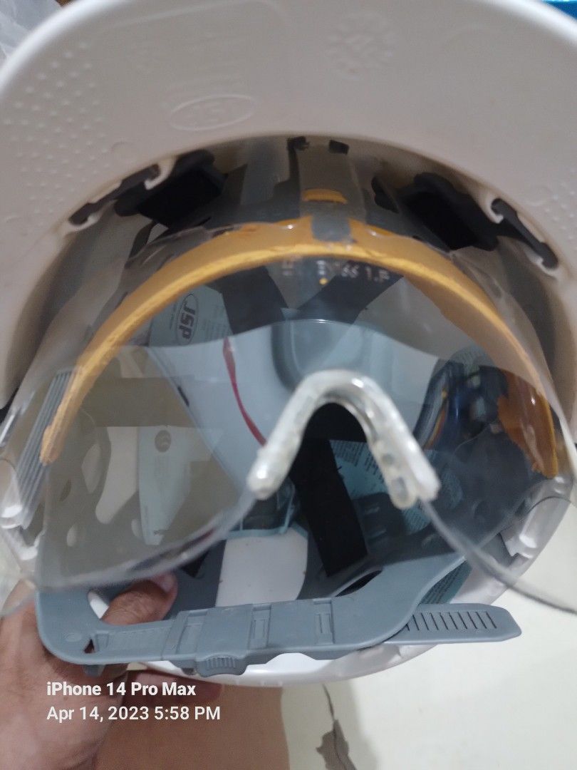 JSP MK7 Safety Helmet with Retractable Eye Shield., Commercial