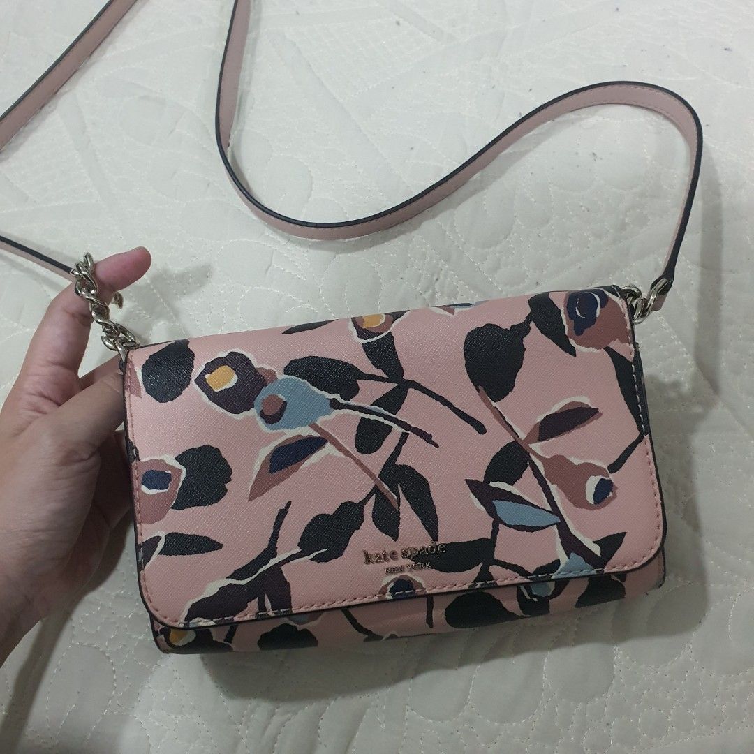 Kate spade small flap crossbody Cameron paper rose