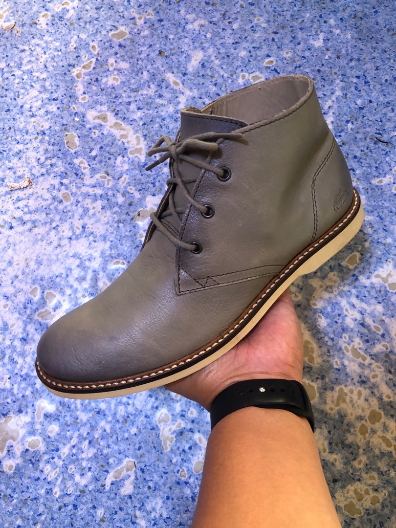 Lacoste Sherbrooke Hi 4 SRM Leather Chukka Boots 7 US Men s Fashion Footwear Boots on Carousell