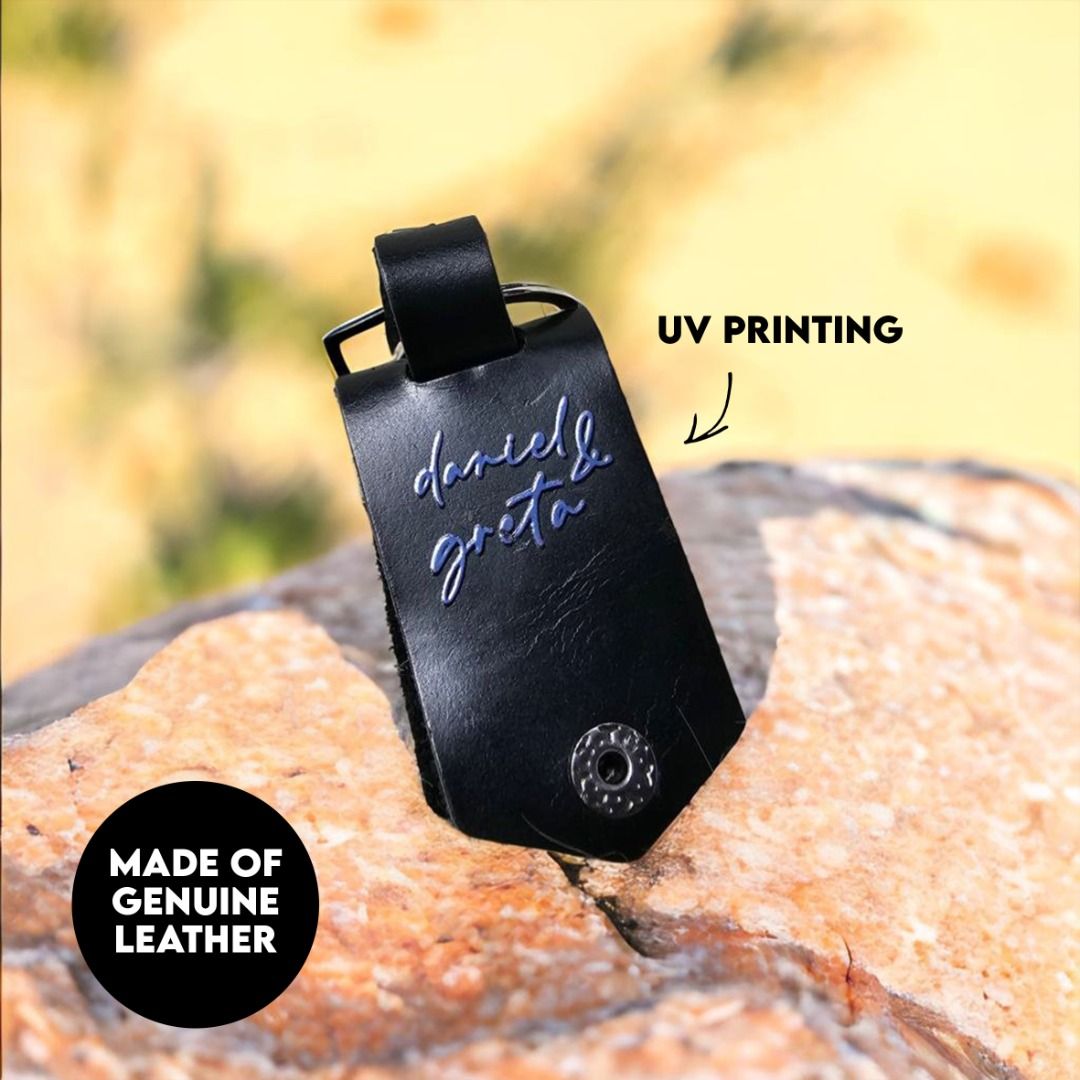 Leather keychain with photo, Personalized leather photo keychain, engraved keychains with ...