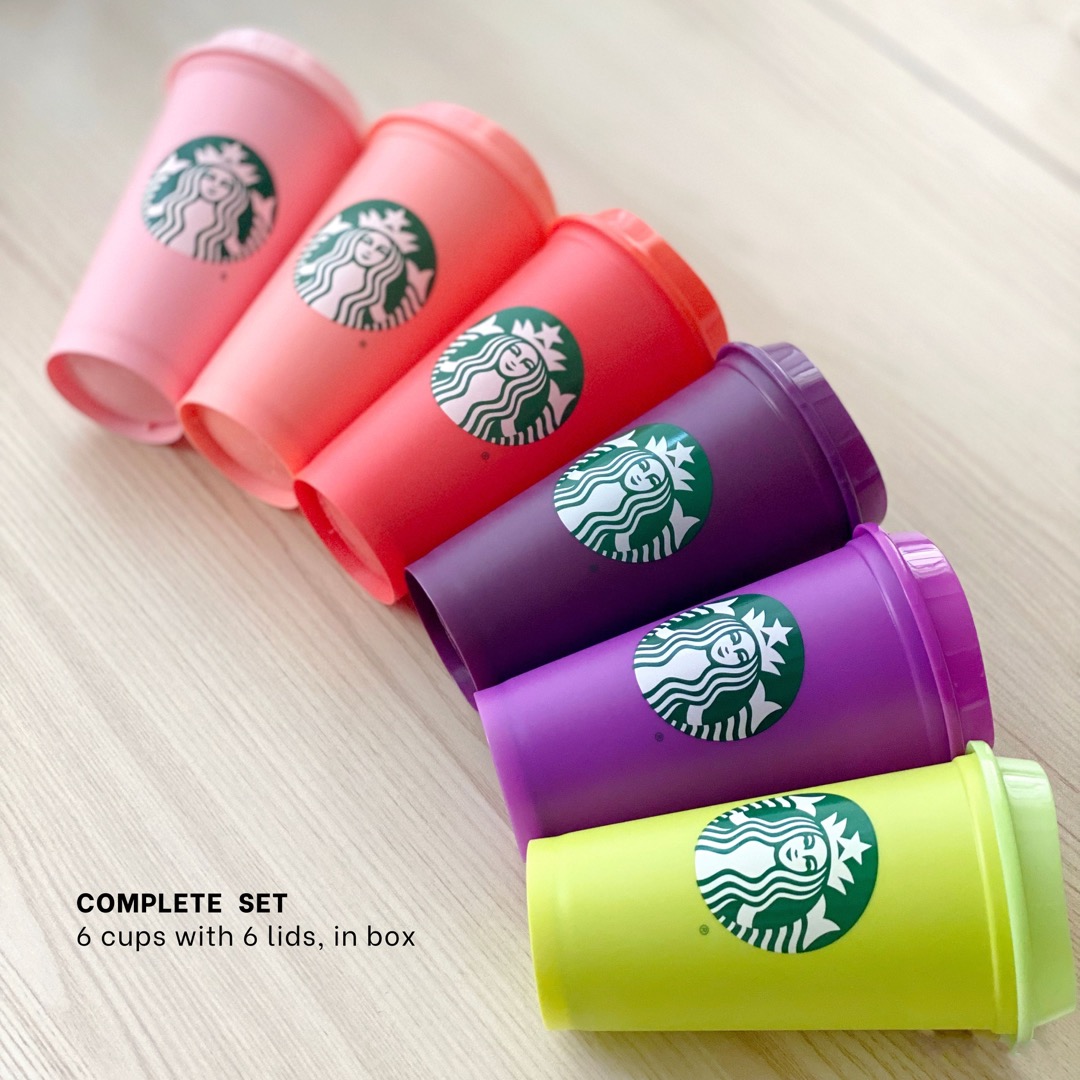 Limited Edition Starbucks ColorChanging Lid Reusable Cup for Hot and