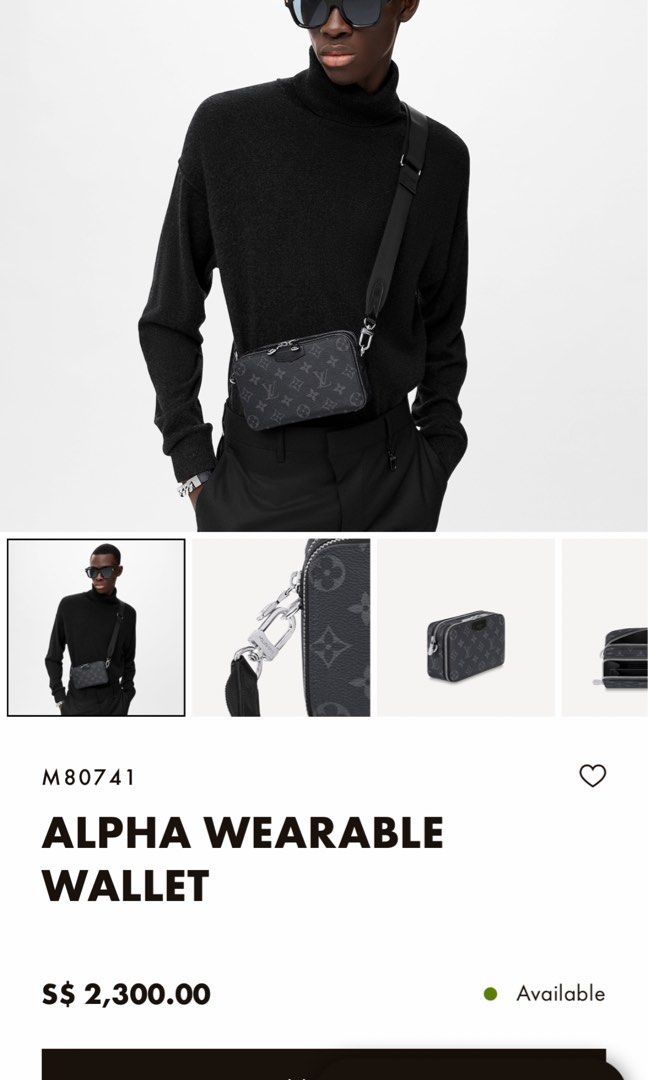 Louis Vuitton Alpha Wearable Monogram men's bag Grey Cloth ref.1019236 -  Joli Closet