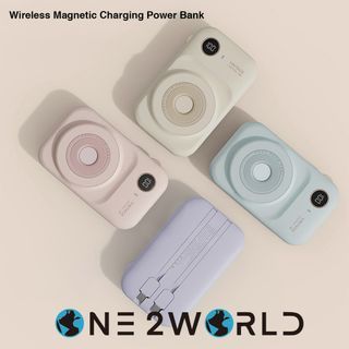 Lycra Series Wireless Magnetic Charging Power Bank 10000mAh With Dual Cables And Digital Display