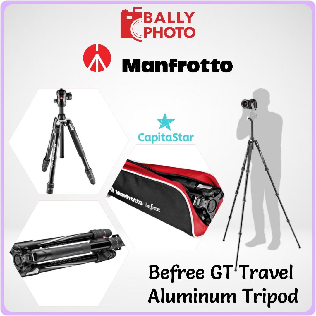 Manfrotto Befree GT Travel Carbon Fiber Tripod with 496 Ball Head Twist Lock, Photography