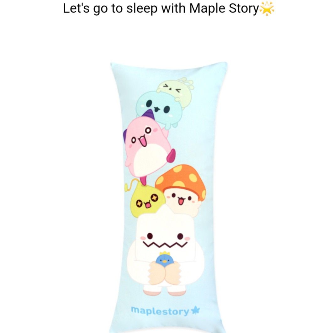 Maple Story Body Pillow (Category: Bedding & Towels) located in Cainta. Submitted by shopchelonline (Listing ID 1226606455, Image 2). Description: Maple Story Body Pillow 🛒1,850.00 each(all in) + LSF ✅️Vaccum Sealed ✅️35x80cm 💎Pre-order - NO RUSH SHIPPING 💎Korea Pasabuy 💎Colors may vary due to lighting. 💎Availability and price may vary 💎The outer case/box is simply for protecting goods. (Damages such as scratches, discoloration on the case/