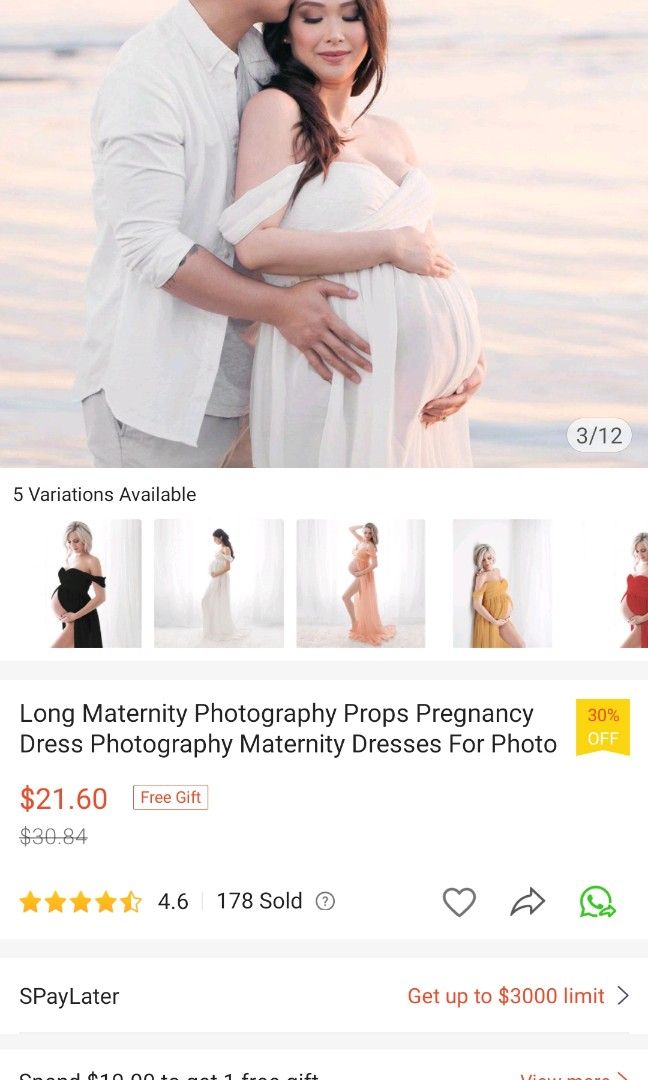Plus Size Maternity Dress for Photography and Baby Shower