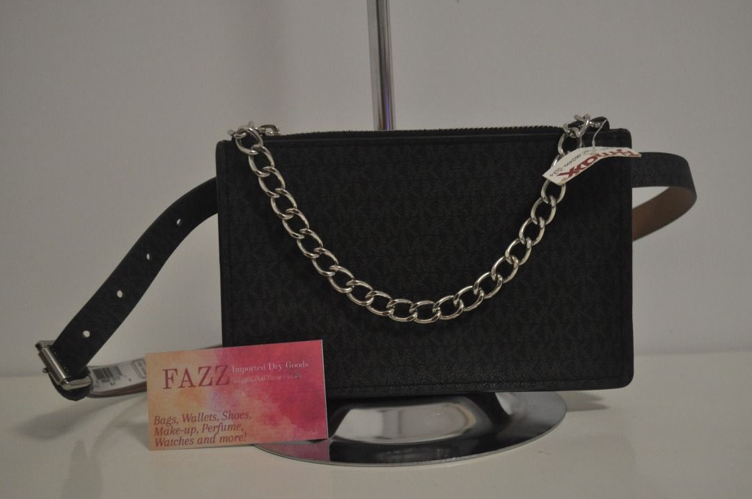 Michael kors belt bag deals with pull chain black