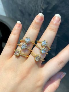 moissanite stainless gold ring non tarnished